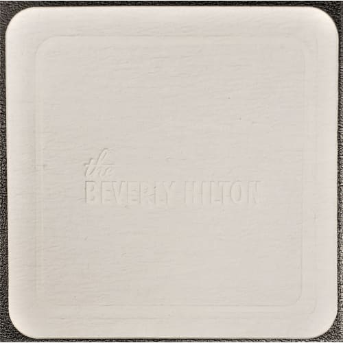 Beverly Hills Coaster 4" Square, White